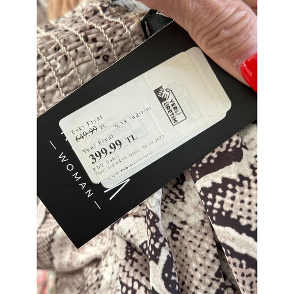 NWT Refka Women's Gray Black Animal Print Mock Neck Maxi Dress Size 6 - Picture 7 of 9